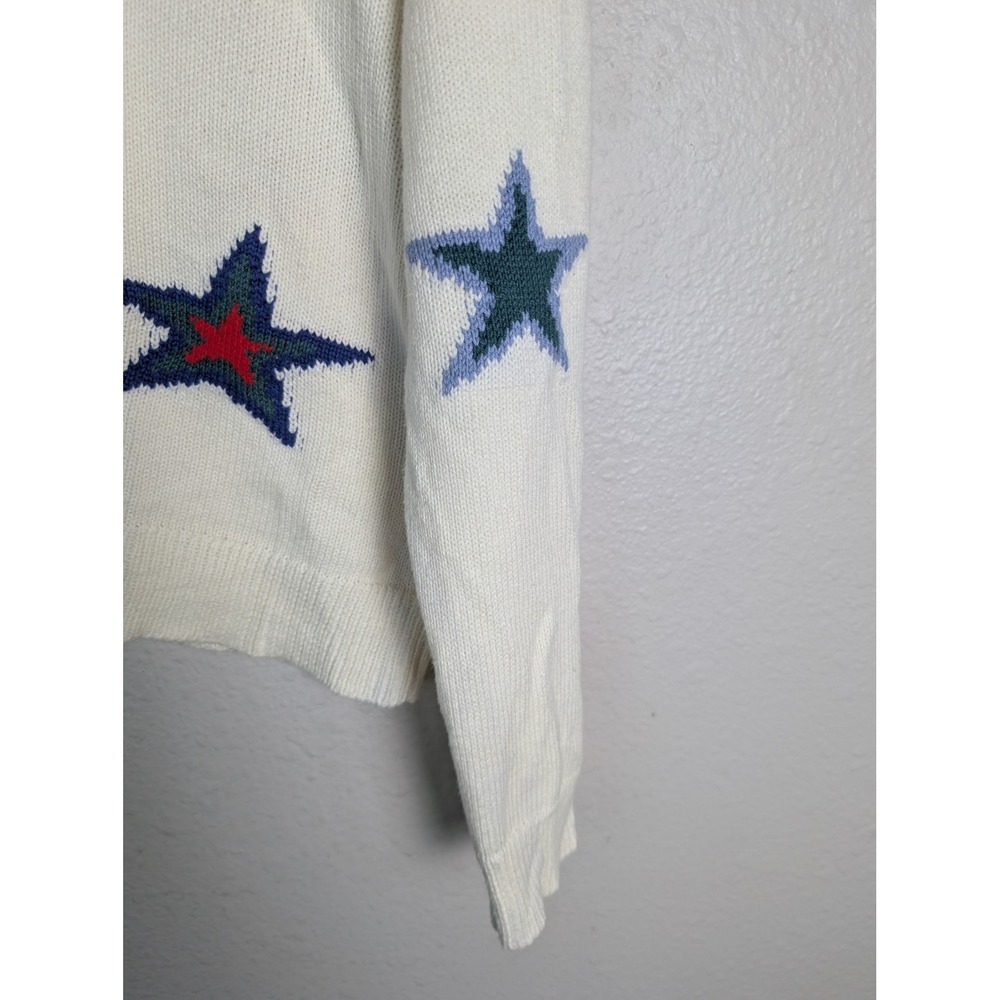 Rails Perci Multi Stars Cotton Cashmere Crewneck Sweater White XS 892-336-4712 - Picture 4 of 11